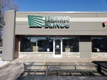 Green Bandstra's blinds signage on the building