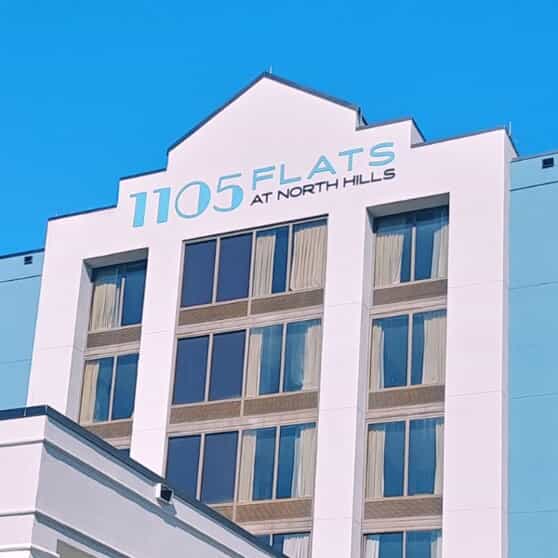 An image of hotel channel letters outdoors.