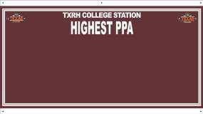 Maroon TXRH college station highest PPA custom decal