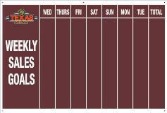 Maroon Weekly sales goal custom decal