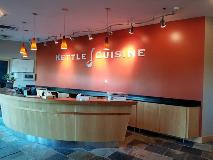 Kettle cuisine custom decal on the reception area wall