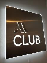A club custom decal display on the wall