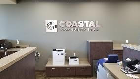 Coastal custom decal on the wall of the office