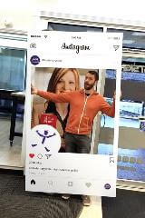 Instagram picture board with a man posing for photo