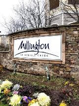 Millington signage monument outside the house 