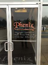 Phenix Custom decal on the glass door