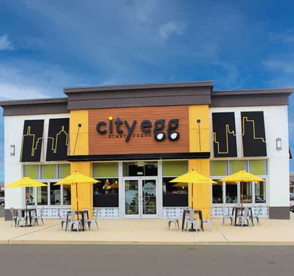 An image of the City Egg exterior signage.
