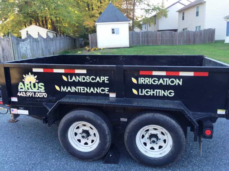 an arus lawn landscaping trailer