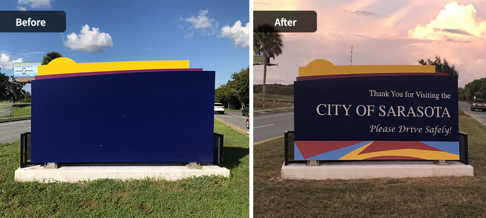Sarasota city monument sign