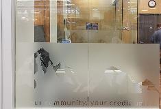 Frosted glass door