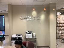 Arizona center dimensional sign inside the wall of the center