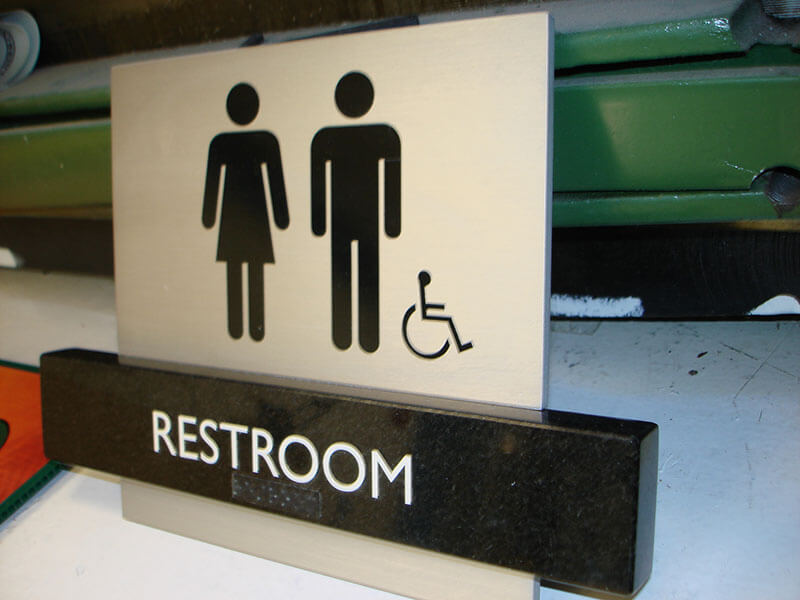 Restroom custom decal on the floor