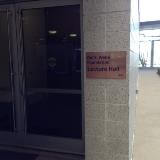 Lecture hall copper sign with black acrylic