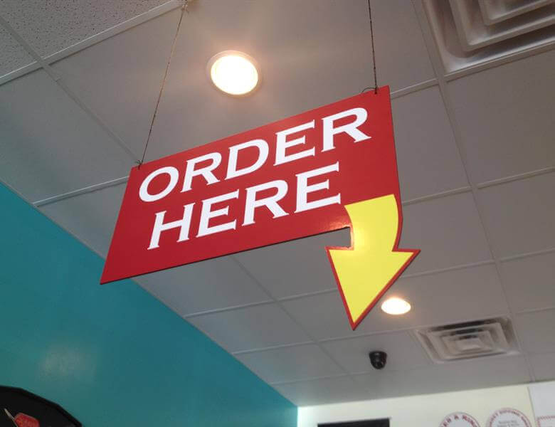 Order Here signage
