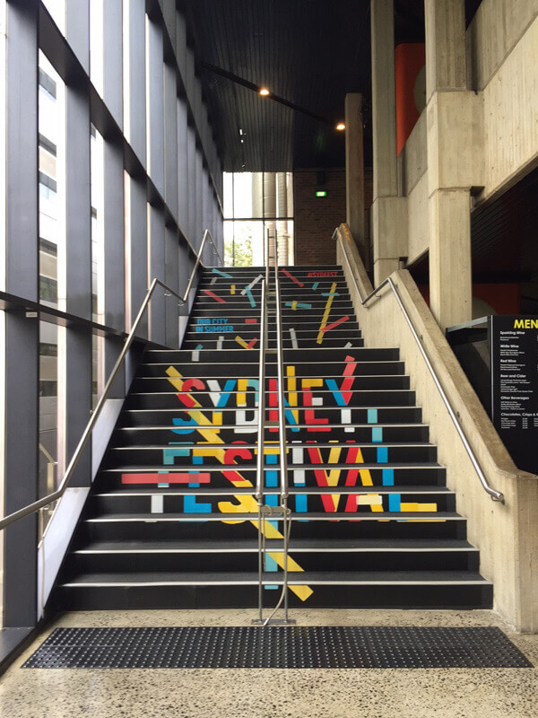 Sydney Festival stair graphics
