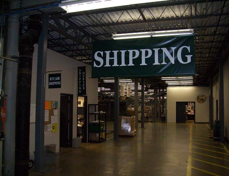 Shipping hanging sign