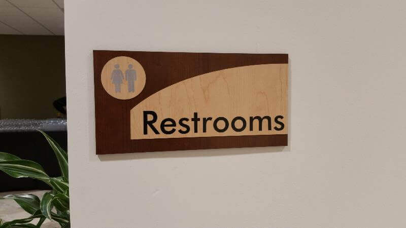 Restroom sign material