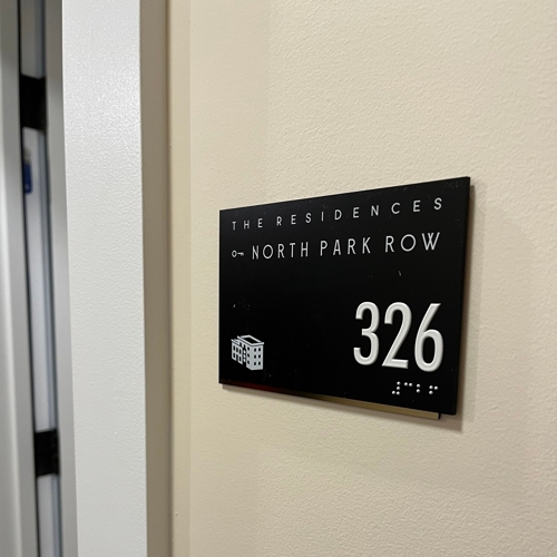 The Residences North Park Row ADA Signage