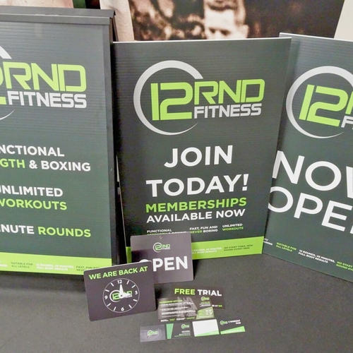 12RND Fitness Table Displays and A-Frames