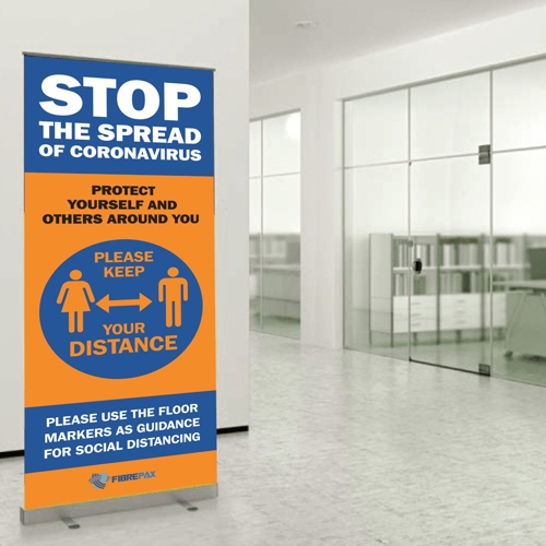 Social Distancing Pop Up Banner