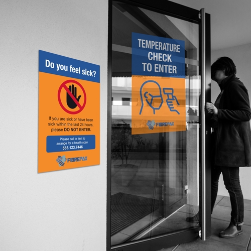 Temperature Check Door Sign