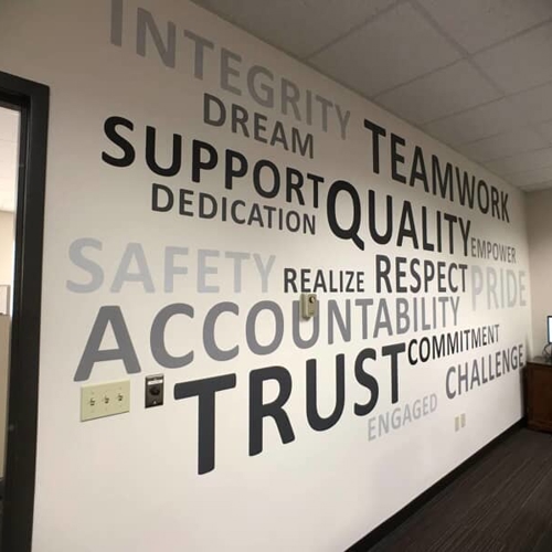 Business Values Wall Lettering