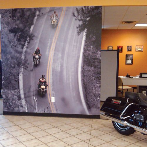 Personalized Wall Graphic of motorcycles on road