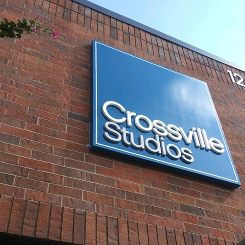 Crossville studios signage on the building