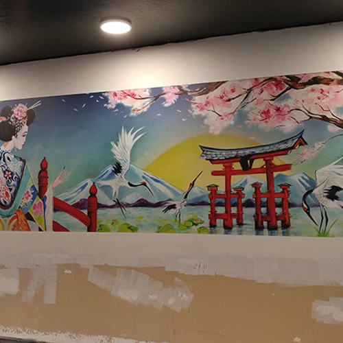 Japanese painting  on the wall