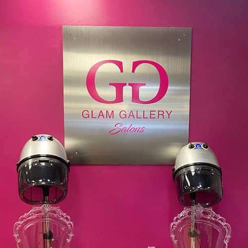 Glam gallery studio custom decal with salon equipment