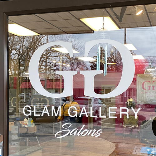 Custom decal of glam gallery studio