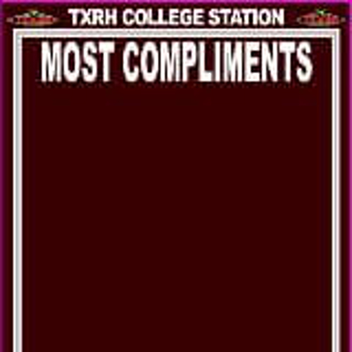 Maroon most compliments custom decal