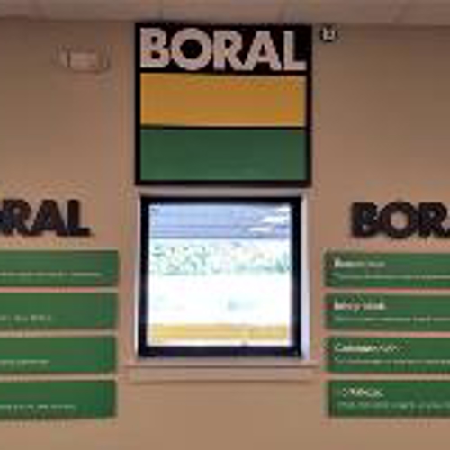 Boral custom decal on the wall