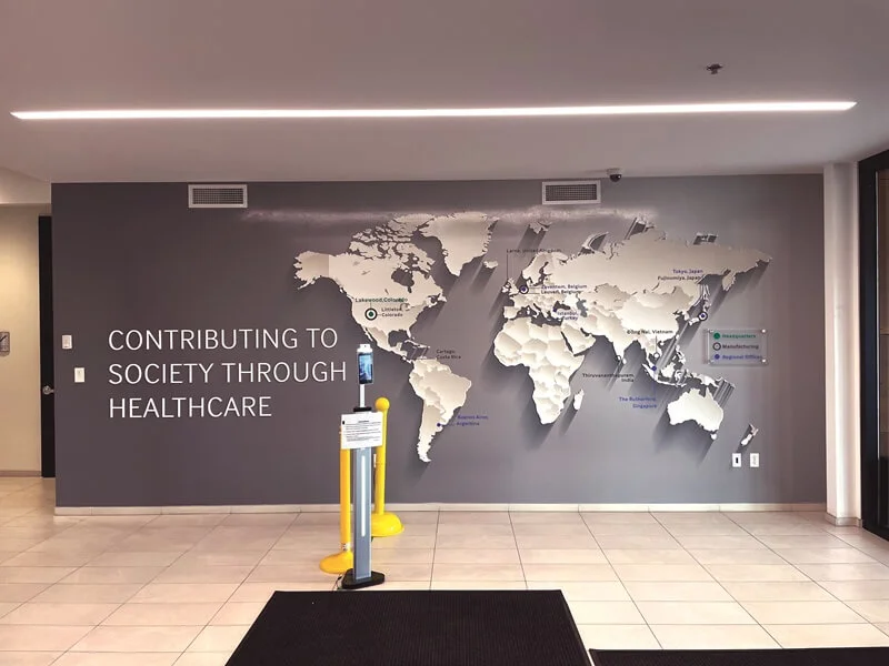 An image of the interior wall graphics for Terumo BCT.