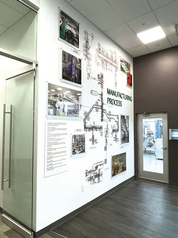 An image of the Manufacturing Process wall graphic for Terumo BCT.